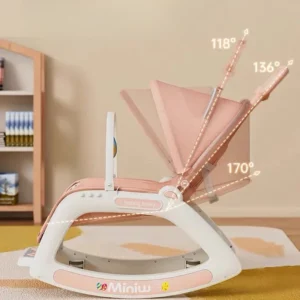 Baby Rocking Chair, Baby Cradle Bed, Newborn Baby Soother Chair Rocking Chair, Multifunctional Coaxing ‌Honey Artifacts - Image 4