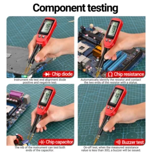 GN701 Smart SMD Tester Smart SMD Tester Multimeter Capacitance Resistance Diode Capacitor Test Pen LCD Display 3000 Counts Test - Image 4