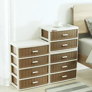 Drawer Style Storage Box Stackable Storage Container Home Cabinet Bedside Table Household Storage Organizer For Clothing Books - Image 5