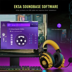 EKSA E900 Pro Upgraded Gaming Headset Gamer 7.1 Surround Wired Headphones with Noise Cancelling Microphones for PC/PS4/PS5/Xbox - Image 3