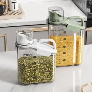 Transparent Cereal Dispenser with Lid Storage Box Plastic Rice Bucket Container Food Sealed Jar Cans for Kitchen Grain Organizer - Image 5
