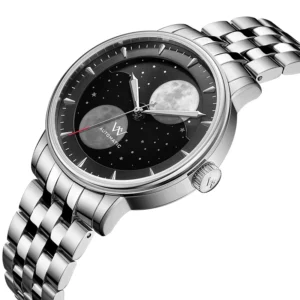 WM Watch Welly Merck Automatic Mechanical Watches Men Lunar Moon Phase Sapphire Waterproof Man Luminous Twin Moons Watch WM142 - Image 3