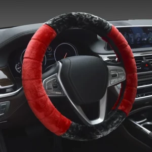 Winter Super Soft Plush Creative stitching Car Steering Wheel Cover Universal,Warm Faux Fur Auto Handlebar on the Steering-Wheel - Image 6