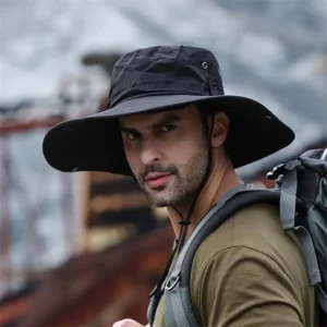 2024 New Fashion Summer Bucket Hat Cowboy Men Outdoor Fishing Hiking Beach Hats Mesh Breathable Anti UV Sun Cap Large Wide Brim - Image 3