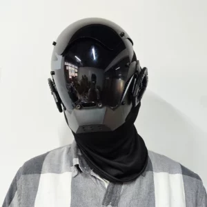 Personalized Black Cyberpunk Mask Cosplay Mechanical Sci-fi Gear Cyberpunk Helmet Mechanical - Image 5