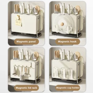 Kitchen Knife Rack Wall-mount Cutting Board Storage Racks Household Multifunctional Countertop Chopping Board Storage Rack - Image 4