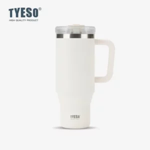 Tyeso 900/1200ML Tumbler Bottle Stainless Steel Car Mug With Handle Straw Thermal Iced Travel Vacuum Insulated Coffee Hot Cup - Image 5