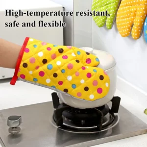 Mitten Microwave Oven Glove Non Slip Household Thickened Insulated Baking Heat Resistant Gloves Oven Mitts Cute Kitchen Tool - Image 3