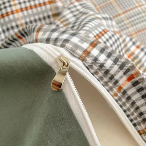 Nordic Plaid Pattern Wash Cotton Bedding Set Duvet Cover Pillowcase Bed Sheet Set Comforter Cover Bed Linens Set Queen King Size - Image 5