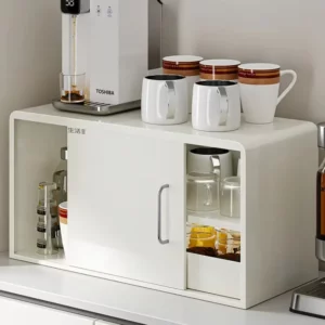 Multi-layer Salt Sauce Vinegar Bottle Counter Storage Cabinet Multi-functional Home Mug Holder Dust-proof Kitchen Seasoning Rack - Image 3