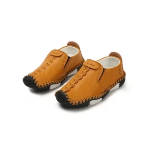 Children England Style Boys Leather Shoes Baby Fashion Sewing Casual Shoes PU Leather Autumn Soft Sole Sneakers Slip On B06061 - Image 5