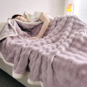 Solid Color Flannel Rabbit Fur Blanket Nap Cover Blanket Soft Sofa Blanket Coral Fleece Cover For Bedroom Manufacturer Wholesale - Image 5