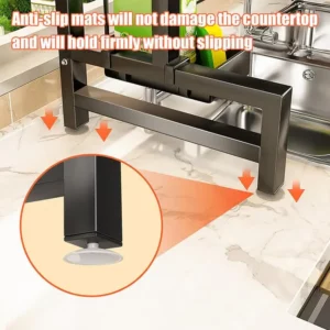 2 Tier Drainer Expandable Kitchen Sink Shelf Countertop Dish Organizer Sink Dish Rack Dish Rack With Chopstick Cylinder - Image 5