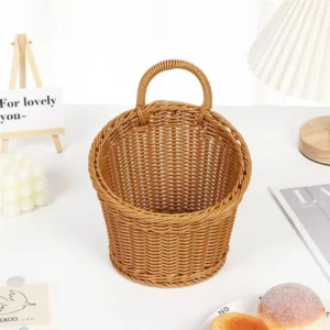 Woven Storage Basket Hanging Portable Wall Hanging Basket Portable Flower Plant Pot Desktop Kitchen Vegetables Storage корзина - Image 3