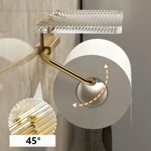 Luxury Gold Toilet Paper Holder with Shelf No Punching Acrylic Roll Paper Holder Tissue Hanger Bathroom Accessories Bathroom - Image 4