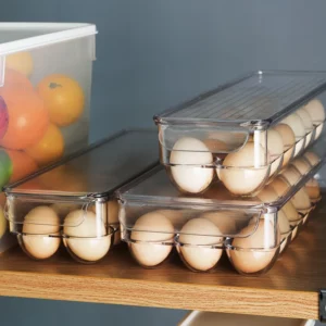 Transparent Egg Storage Box Egg Tray Containers Kitchen Refrigerator Organizer Eggs Dispenser Fresh Preservation 12/14/21 Grids - Image 2