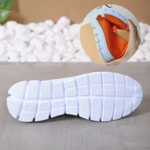 Mesh Knitted Striped Flats Shoes for Women 2024 Summer Lace Up Casual Sneakers Woman Breathable Soft Sole Loafers Plus Size 43 - Image 6
