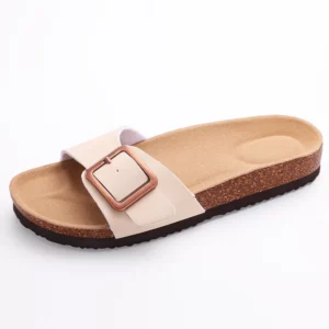 Evshine 2024 Summer Flat Slippers For Women New Design Women Clogs Women's Mules Fashion Cork Clogs Slippers Adjustable Buckle - Image 2