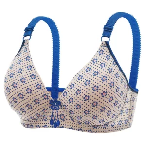 Ladies Printed Bra Thin Section Underwear Women Comfortable Bras Without Steel Ring Back Three Rows of Buckle Brassiere Lingerie - Image 3