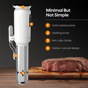 INKBIRD WiFi Sous Vide Machine ISV-101W 1000W Sous Vide Cooker 3D Water Circulation Heating with App Preset Menus For Cooking - Image 2