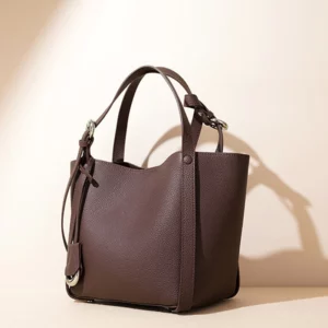 High-end Suede Leather Shoulder Bag Cowhide Basket Handbag Simple Commuter Versatile Crossbody Bags 2024 New Designer Brand - Image 2