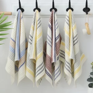 70x140cm pure cotton thickened household towel Not falling off soft absorbent adult towel colorful Striped adult bath towel - Image 6