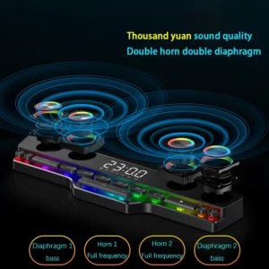RGB Lighting Wireless Bluetooth Speaker HiFi 3D Stereo Subwoofer 4000mAh Home Clock Gaming Speakers Computer Soundbar 블루투스 스피커 - Image 3