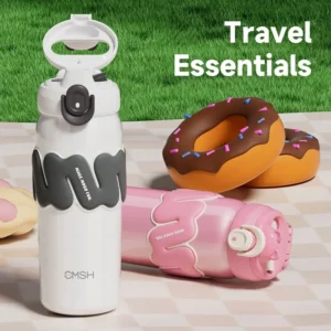 460ML Adorable Bear Sports Thermos Cup Travel Straw Vacuum Flask Cup Double Drinking Outdoor Water Bottle Mug Fashion Coffee Cup - Image 5