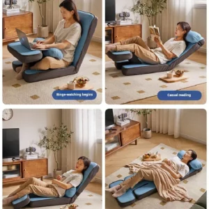 Multifunctional Folding Sofa for Lazy People Home Balcony Tatami Sitting and Reclining Bed Backrest Lumbar Support Cushion - Image 4