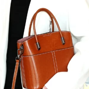 100% Geniune Leather Women Bucket Bag Casual ladies crossbody Hand Bag High Quality Commuter Shoulder Bag for girls - Image 4