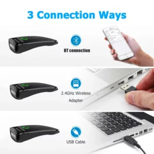 2D Barcode Scanner W7 Mini Wireless Bluetooth Handheld Portable 1D 2D QR Code Data Matrix PDF417 Reader With Storage Function - Image 2