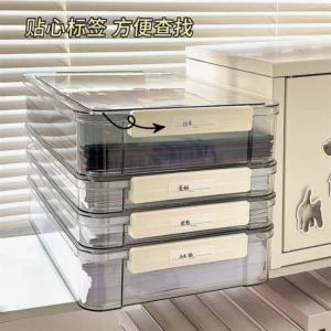 Document Organizer Household Certificate File A4A5Box Acrylic Transparent Desktop Paper Storage Box Photocard Holder Collect Box - Image 2