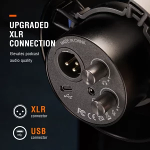 FIFINE USB/XLR Dynamic Microphone with Shock Mount,Touch-mute,headphone jack&Volume Control,for PC or Sound Card Recording -K688 - Image 2