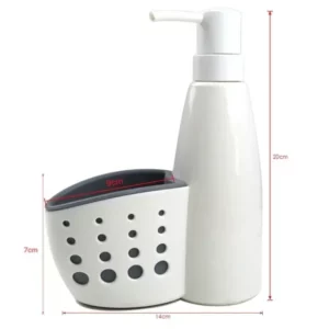 Multifunction Liquid Dispenser Home Detergent Storage Box Sponge Drain Rack Container Drainboard Soap Dish Organizer 2 In 1 - Image 4