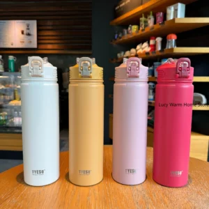 Thermal Water Bottle with Straw 750/600ML Stainless Steel Bottle Keeps Cold and Heat High Capacity Thermal Mug Thermos Bottle - Image 2