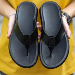 Size 38-47 New Italian Leather Flip-flops For Men Casual Cool Beach Summer Shoes Hotel Slippers Man Light Flats Luxe Men's Shoes - Image 7