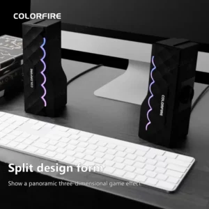 New Split Design Soundbar Speaker PC Accessories Gamer Lighting AUX USB LED Colorful RGB Speaker for Computer - Image 2