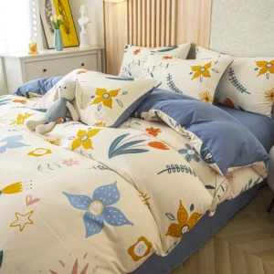 1pc Flower Printed Duvet Cover Washed Cotton housse de couette 이불커버 Single/Queen/King funda nordica cama 90(without pillowcase) - Image 7