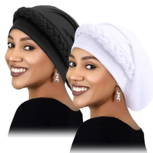 2PCS/LOT New Women's Braid Elastic Turban Muslim Twist Fashion Hat Cancer Hat Chemo Cap Head Wrap Cover Hair Islamic Headwear - Image 7