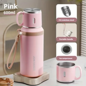 600ML Thermal Water Bottle Stainless Steel Thermos Bottle Keep Cold and Hot Water Bottle Thermos for Tea Coffee Vacuum Flasks - Image 4