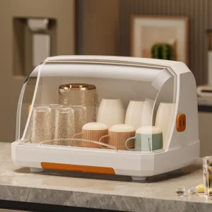 Dustproof Glass Cup Storage Box Desktop Water Cup Storage Rack Coffee Cup Storage Box Glass Cup Tray Tea Cup Drain Shelf - Image 1