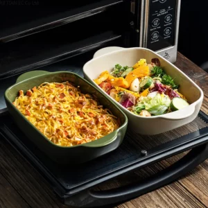 Japanese simple ceramic roasting pan with lid commercial roast rice bowl household oven special utensils two ear baking pan - Image 5