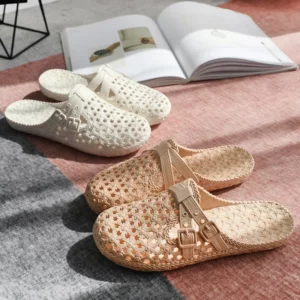 Hollowed Out Beach Sandals with Toe Covers for Men - Image 4