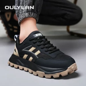 Man Trend 2024 High Quality Shoes Men's Outdoor Sneakers Breathable Running Shoes Thick Soled Mesh Sport Sneakers - Image 1