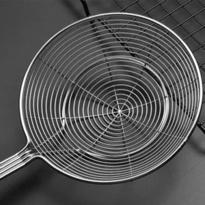1 Stainless Steel Double Round Spoon, Reinforced and Thicker, Kitchen Restaurant Frying Fish Noodle Fishing Slag Isolation - Image 6
