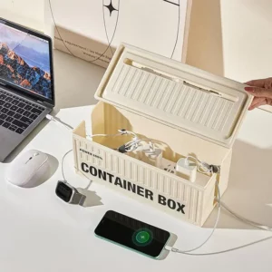 Unique Container Desktop Power Strip Storage Box Dustproof Socket Storage Box Home Wire Case Wire Management Cable Organizer - Image 2