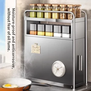 Kitchen Spice Organizer Kitchen Pull Out Seasoning Drawer Rack Countertop Dustproof Cup Storage Rack Multipurpose Spice Cabinet - Image 4