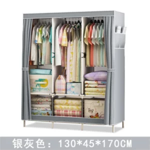 Simple Cloth Wardrobe, Steel Tube Assembly Closet, Bedroom Single Folding Storage, Dormitory Hanging Cabinet, Large Capacity - Image 3