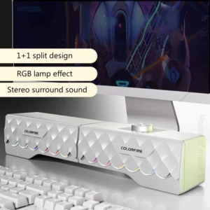 New Split Design Soundbar Speaker PC Accessories Gamer Lighting AUX USB LED Colorful RGB Speaker for Computer - Image 6