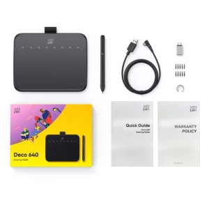 XPPen Deco 640 Graphics Tablet 16K Pressure Levels 16x9cm Drawing Area with 8 Keys 60 Tilt for OSU Game Android Windows Mac - Image 3